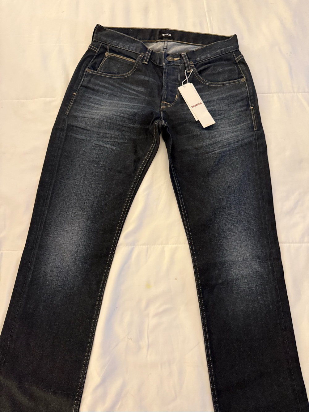 MENS-NWT Byron HUDSON Straight jeans in Dark Indigo Wash-Size 29